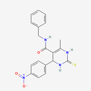 N-benzyl-6-methyl-4-(4-nitrophenyl)-2-thioxo-1,2,3,4-tetrahydro-5-pyrimidinecarboxamide