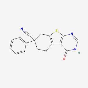 molecular formula C17H13N3OS B4140938 4-hydroxy-7-phenyl-5,6,7,8-tetrahydro[1]benzothieno[2,3-d]pyrimidine-7-carbonitrile 