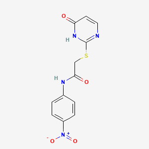 molecular formula C12H10N4O4S B4140946 2-[(4-hydroxy-2-pyrimidinyl)thio]-N-(4-nitrophenyl)acetamide 