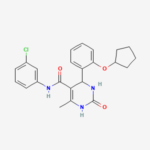 molecular formula C23H24ClN3O3 B4140961 N-(3-chlorophenyl)-4-[2-(cyclopentyloxy)phenyl]-6-methyl-2-oxo-1,2,3,4-tetrahydro-5-pyrimidinecarboxamide 
