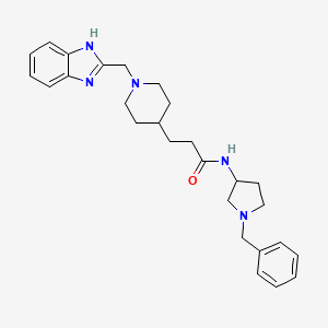 molecular formula C27H35N5O B4140969 3-[1-(1H-benzimidazol-2-ylmethyl)-4-piperidinyl]-N-(1-benzyl-3-pyrrolidinyl)propanamide 