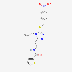 molecular formula C19H19N5O3S2 B4140991 N-(2-{4-allyl-5-[(4-nitrobenzyl)thio]-4H-1,2,4-triazol-3-yl}ethyl)-2-thiophenecarboxamide 