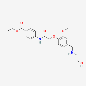 molecular formula C22H28N2O6 B4141012 ethyl 4-{[(2-ethoxy-4-{[(2-hydroxyethyl)amino]methyl}phenoxy)acetyl]amino}benzoate 