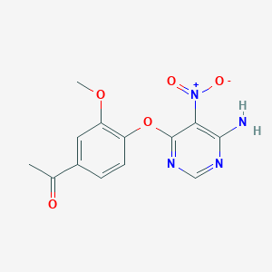 molecular formula C13H12N4O5 B4141045 1-{4-[(6-amino-5-nitro-4-pyrimidinyl)oxy]-3-methoxyphenyl}ethanone 