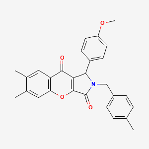 molecular formula C28H25NO4 B4141082 1-(4-methoxyphenyl)-6,7-dimethyl-2-(4-methylbenzyl)-1,2-dihydrochromeno[2,3-c]pyrrole-3,9-dione 