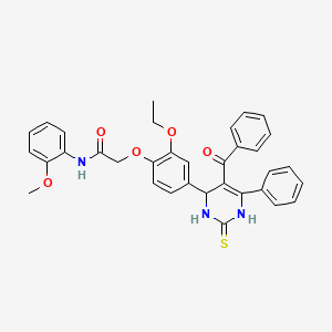 molecular formula C34H31N3O5S B4141091 2-[4-(5-benzoyl-6-phenyl-2-thioxo-1,2,3,4-tetrahydro-4-pyrimidinyl)-2-ethoxyphenoxy]-N-(2-methoxyphenyl)acetamide 