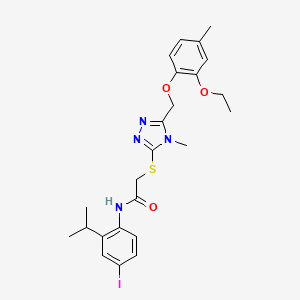 molecular formula C24H29IN4O3S B4141093 2-({5-[(2-ethoxy-4-methylphenoxy)methyl]-4-methyl-4H-1,2,4-triazol-3-yl}thio)-N-(4-iodo-2-isopropylphenyl)acetamide 