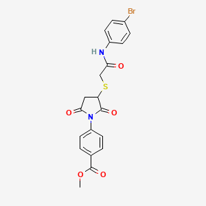 molecular formula C20H17BrN2O5S B4141095 methyl 4-[3-({2-[(4-bromophenyl)amino]-2-oxoethyl}thio)-2,5-dioxo-1-pyrrolidinyl]benzoate 