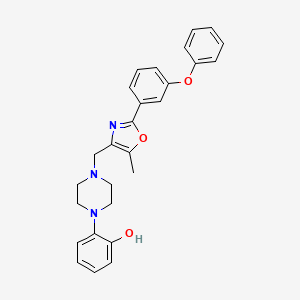 2-(4-{[5-methyl-2-(3-phenoxyphenyl)-1,3-oxazol-4-yl]methyl}-1-piperazinyl)phenol