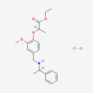 ethyl 2-(2-methoxy-4-{[(1-phenylethyl)amino]methyl}phenoxy)propanoate hydrochloride