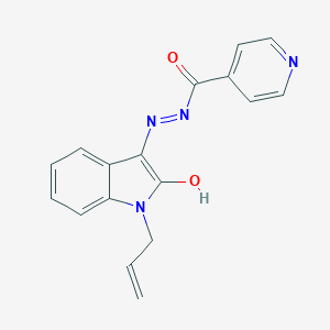 B414111 Isonicotinic acid (1-allyl-2-oxo-1,2-dihydro-indol-3-ylidene)-hydrazide CAS No. 28035-45-2