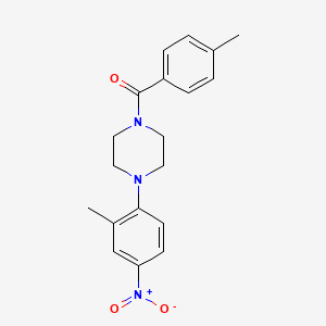 molecular formula C19H21N3O3 B4141132 1-(4-methylbenzoyl)-4-(2-methyl-4-nitrophenyl)piperazine 