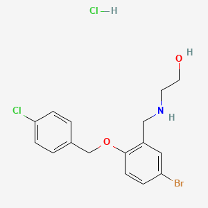 molecular formula C16H18BrCl2NO2 B4141138 2-({5-bromo-2-[(4-chlorobenzyl)oxy]benzyl}amino)ethanol hydrochloride 