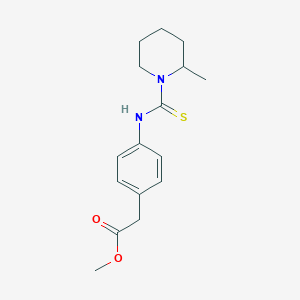 molecular formula C16H22N2O2S B4141144 methyl (4-{[(2-methyl-1-piperidinyl)carbonothioyl]amino}phenyl)acetate 