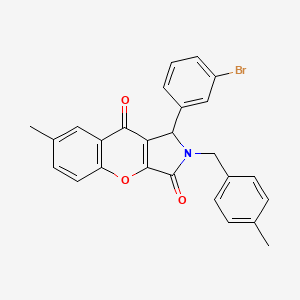 molecular formula C26H20BrNO3 B4141152 1-(3-bromophenyl)-7-methyl-2-(4-methylbenzyl)-1,2-dihydrochromeno[2,3-c]pyrrole-3,9-dione 