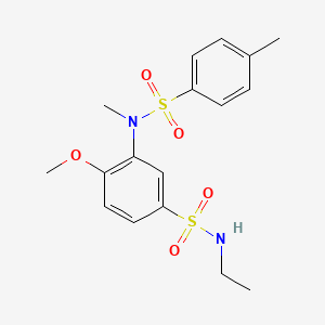 molecular formula C17H22N2O5S2 B4141176 N-ethyl-4-methoxy-3-{methyl[(4-methylphenyl)sulfonyl]amino}benzenesulfonamide 