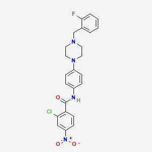 molecular formula C24H22ClFN4O3 B4141184 2-chloro-N-{4-[4-(2-fluorobenzyl)-1-piperazinyl]phenyl}-4-nitrobenzamide 