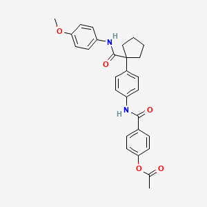 molecular formula C28H28N2O5 B4141216 4-({[4-(1-{[(4-methoxyphenyl)amino]carbonyl}cyclopentyl)phenyl]amino}carbonyl)phenyl acetate 