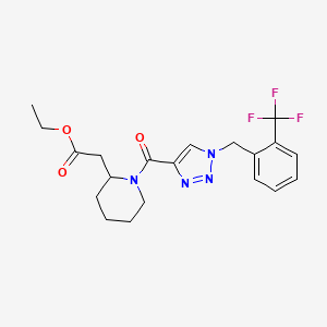 molecular formula C20H23F3N4O3 B4141220 ethyl [1-({1-[2-(trifluoromethyl)benzyl]-1H-1,2,3-triazol-4-yl}carbonyl)-2-piperidinyl]acetate 