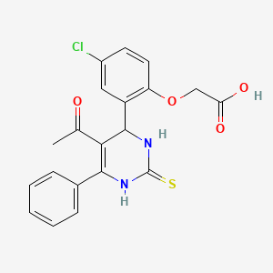 molecular formula C20H17ClN2O4S B4141227 [2-(5-acetyl-6-phenyl-2-thioxo-1,2,3,4-tetrahydro-4-pyrimidinyl)-4-chlorophenoxy]acetic acid 