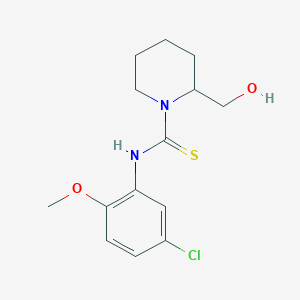 N-(5-chloro-2-methoxyphenyl)-2-(hydroxymethyl)-1-piperidinecarbothioamide