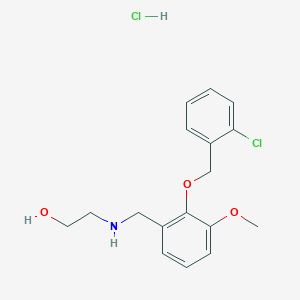 molecular formula C17H21Cl2NO3 B4141247 2-({2-[(2-chlorobenzyl)oxy]-3-methoxybenzyl}amino)ethanol hydrochloride 