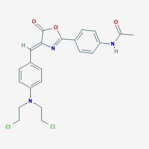 molecular formula C22H21Cl2N3O3 B414126 N-[4-(4-{4-[bis(2-chloroethyl)amino]benzylidene}-5-oxo-4,5-dihydro-1,3-oxazol-2-yl)phenyl]acetamide 