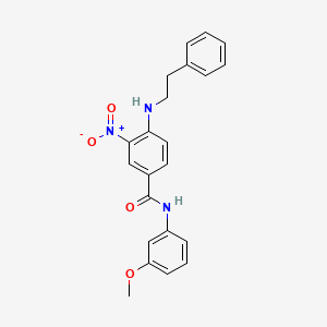 molecular formula C22H21N3O4 B4141269 N-(3-methoxyphenyl)-3-nitro-4-[(2-phenylethyl)amino]benzamide 
