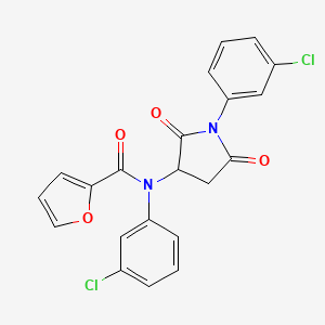 molecular formula C21H14Cl2N2O4 B4141283 N-(3-chlorophenyl)-N-[1-(3-chlorophenyl)-2,5-dioxo-3-pyrrolidinyl]-2-furamide 