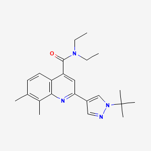 molecular formula C23H30N4O B4141298 2-(1-tert-butyl-1H-pyrazol-4-yl)-N,N-diethyl-7,8-dimethylquinoline-4-carboxamide 