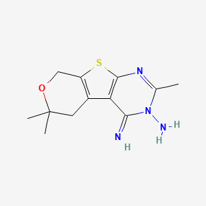 4-imino-2,6,6-trimethyl-5,8-dihydro-4H-pyrano[4',3':4,5]thieno[2,3-d]pyrimidin-3(6H)-amine