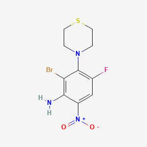 molecular formula C10H11BrFN3O2S B4141317 2-bromo-4-fluoro-6-nitro-3-(4-thiomorpholinyl)aniline 