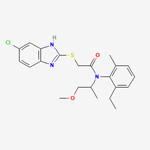 molecular formula C22H26ClN3O2S B4141322 2-[(5-chloro-1H-benzimidazol-2-yl)thio]-N-(2-ethyl-6-methylphenyl)-N-(2-methoxy-1-methylethyl)acetamide 