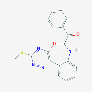 molecular formula C18H14N4O2S B414133 [3-(Methylsulfanyl)-6,7-dihydro[1,2,4]triazino[5,6-d][3,1]benzoxazepin-6-yl](phenyl)methanone 