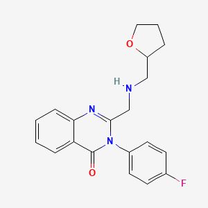 molecular formula C20H20FN3O2 B4141330 3-(4-fluorophenyl)-2-{[(tetrahydro-2-furanylmethyl)amino]methyl}-4(3H)-quinazolinone 