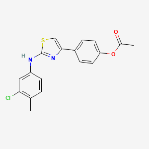 4-{2-[(3-chloro-4-methylphenyl)amino]-1,3-thiazol-4-yl}phenyl acetate