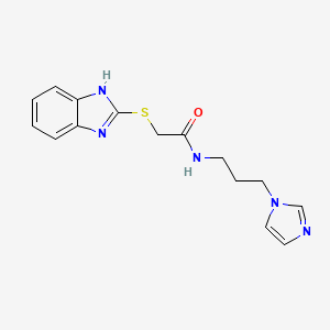 molecular formula C15H17N5OS B4141377 2-(1H-benzimidazol-2-ylthio)-N-[3-(1H-imidazol-1-yl)propyl]acetamide 
