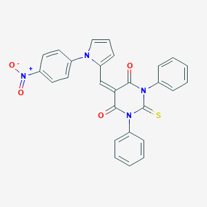 molecular formula C27H18N4O4S B414138 5-[(1-{4-nitrophenyl}-1H-pyrrol-2-yl)methylene]-1,3-diphenyl-2-thioxodihydro-4,6(1H,5H)-pyrimidinedione 