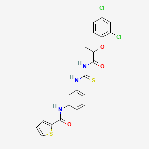 molecular formula C21H17Cl2N3O3S2 B4141384 N-{3-[({[2-(2,4-dichlorophenoxy)propanoyl]amino}carbonothioyl)amino]phenyl}-2-thiophenecarboxamide 