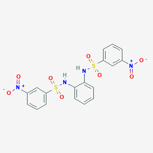 molecular formula C18H14N4O8S2 B414139 3-nitro-N-{2-[({3-nitrophenyl}sulfonyl)amino]phenyl}benzenesulfonamide 