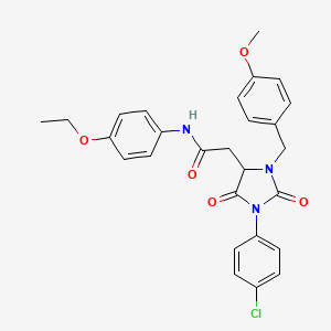 molecular formula C27H26ClN3O5 B4141397 2-[1-(4-chlorophenyl)-3-(4-methoxybenzyl)-2,5-dioxo-4-imidazolidinyl]-N-(4-ethoxyphenyl)acetamide 
