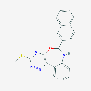 molecular formula C21H16N4OS B414140 3-(Methylsulfanyl)-6-(2-naphthyl)-6,7-dihydro[1,2,4]triazino[5,6-d][3,1]benzoxazepine 
