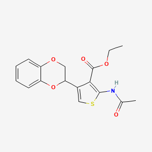ethyl 2-(acetylamino)-4-(2,3-dihydro-1,4-benzodioxin-2-yl)-3-thiophenecarboxylate