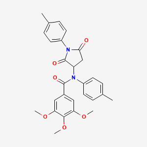 molecular formula C28H28N2O6 B4141414 3,4,5-trimethoxy-N-(4-methylphenyl)-N-[1-(4-methylphenyl)-2,5-dioxo-3-pyrrolidinyl]benzamide 