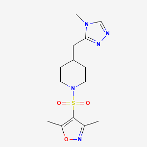 molecular formula C14H21N5O3S B4141418 1-[(3,5-dimethylisoxazol-4-yl)sulfonyl]-4-[(4-methyl-4H-1,2,4-triazol-3-yl)methyl]piperidine 