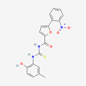 molecular formula C19H15N3O5S B4141431 N-{[(2-hydroxy-5-methylphenyl)amino]carbonothioyl}-5-(2-nitrophenyl)-2-furamide 