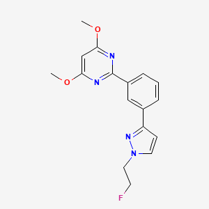 molecular formula C17H17FN4O2 B4141433 2-{3-[1-(2-fluoroethyl)-1H-pyrazol-3-yl]phenyl}-4,6-dimethoxypyrimidine 