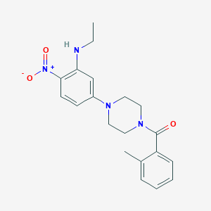 molecular formula C20H24N4O3 B4141442 N-ethyl-5-[4-(2-methylbenzoyl)-1-piperazinyl]-2-nitroaniline 