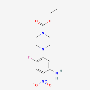 molecular formula C13H17FN4O4 B4141445 ethyl 4-(5-amino-2-fluoro-4-nitrophenyl)-1-piperazinecarboxylate 