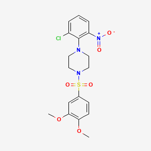 molecular formula C18H20ClN3O6S B4141450 1-(2-chloro-6-nitrophenyl)-4-[(3,4-dimethoxyphenyl)sulfonyl]piperazine 